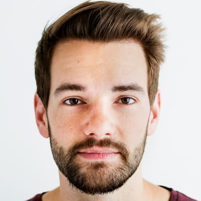 man looking into the camera